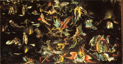Die Auferstehung der Toten und die Verdammten in die Hölle geführt (Fragment eines Jüngsten Gerichts) von Follower of Hieronymus Bosch